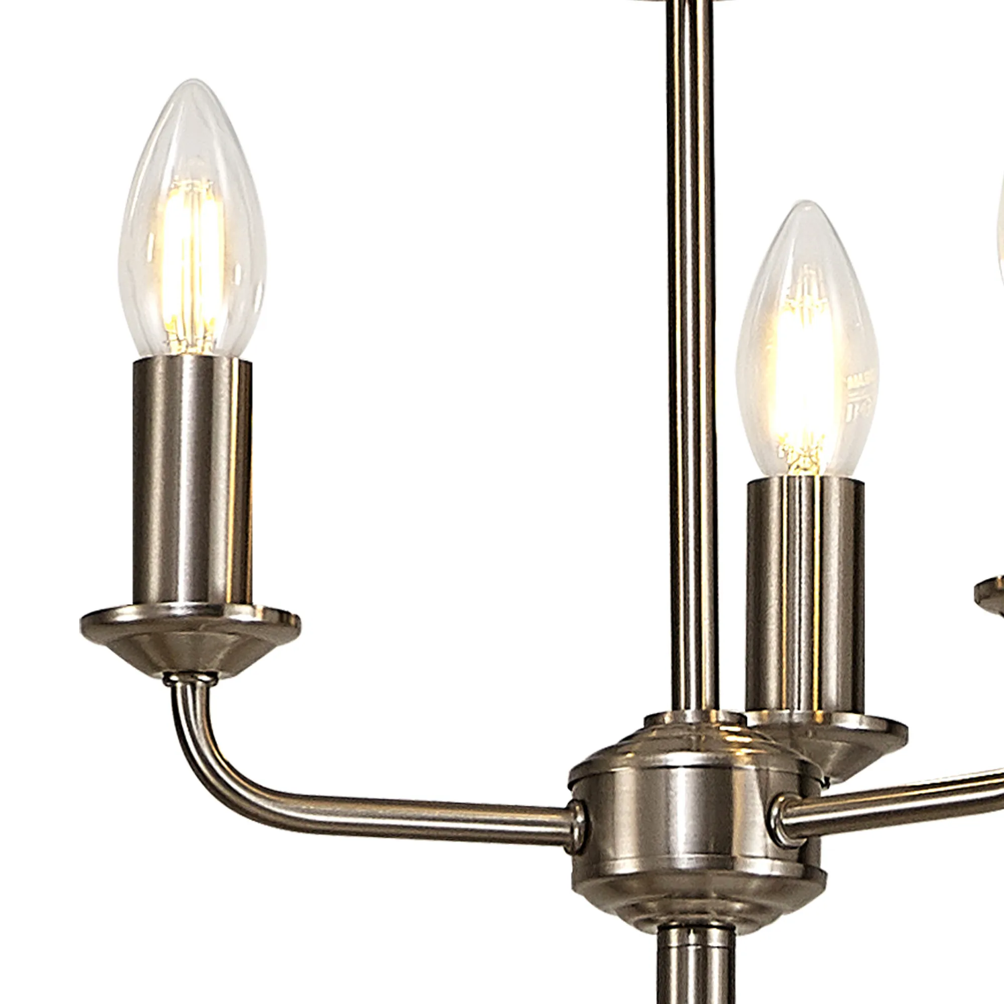 Banyan 45cm 3 Light Floor Lamp Satin Nickel, Grey DK0922  Deco Banyan SN GR